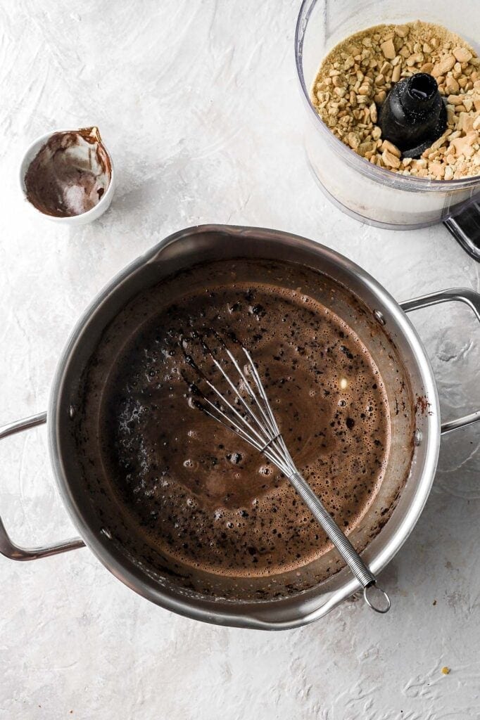 add cocoa powder, butter, salt and espresso