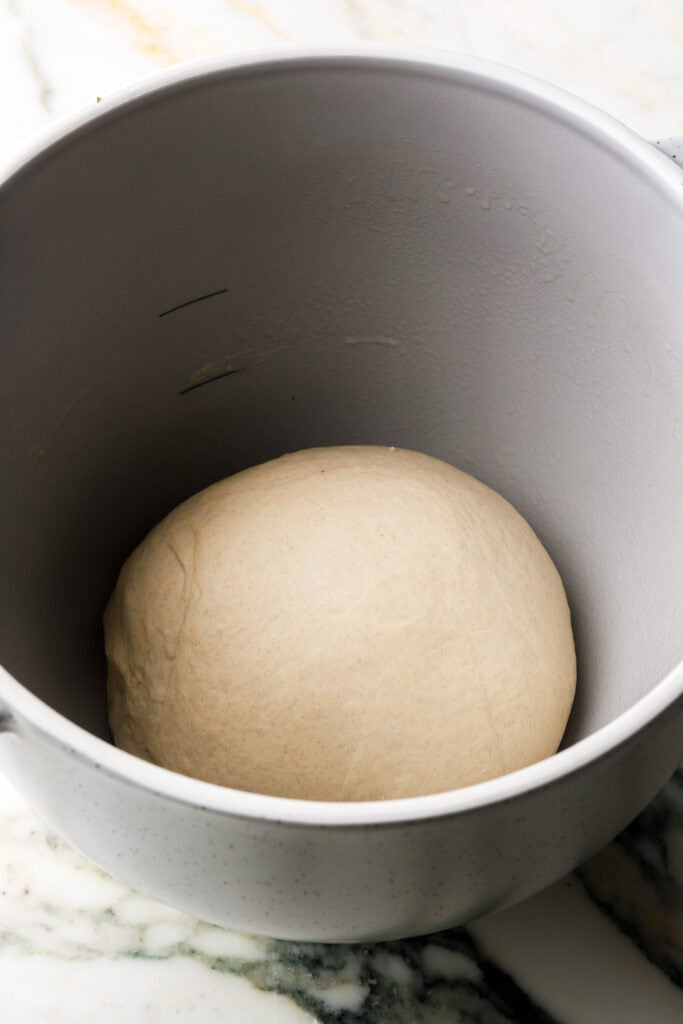 dough mixed until it's a nice firm ball
