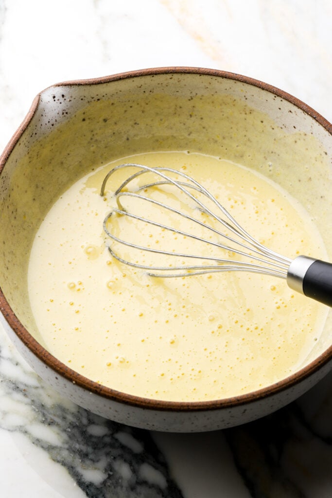 eggs and sugar whisked together
