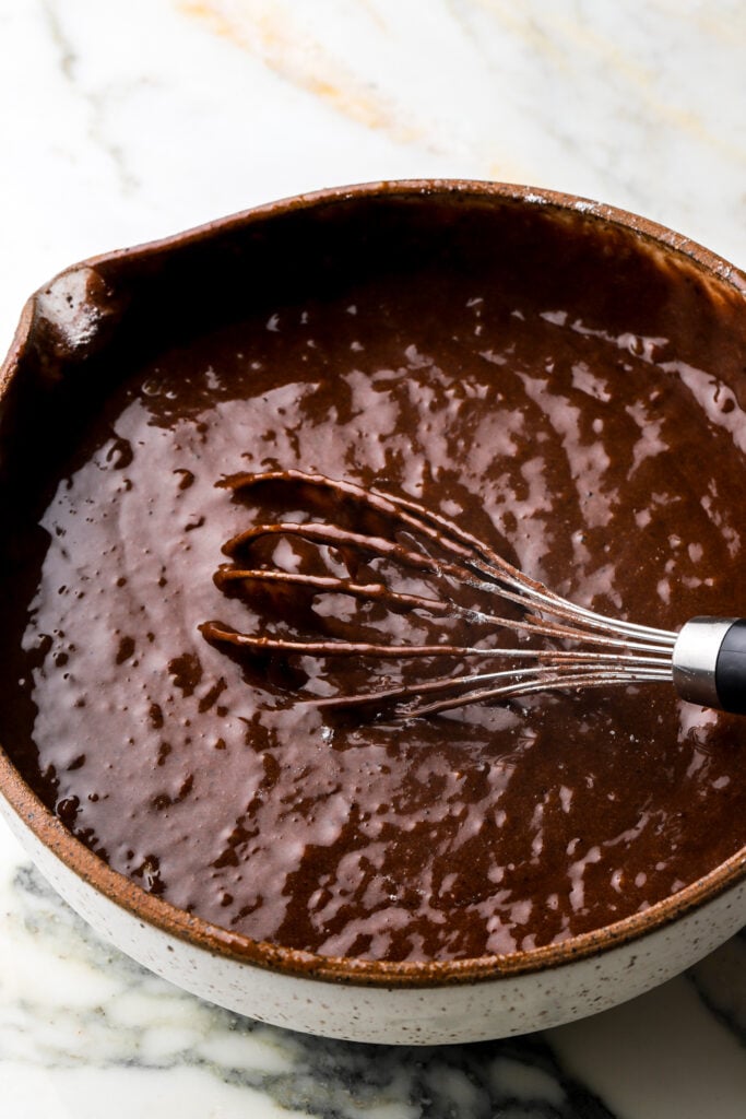 flour added to the batter