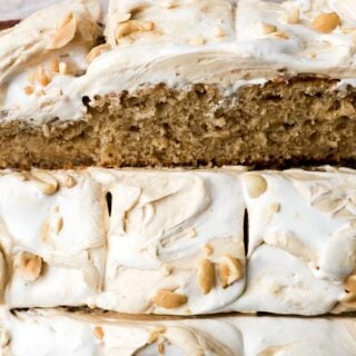 banana fluffernutter cake slices
