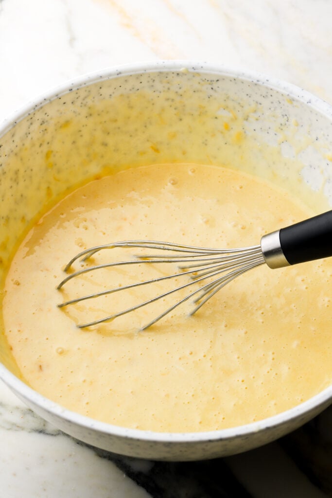 yogurt and banana added to batter