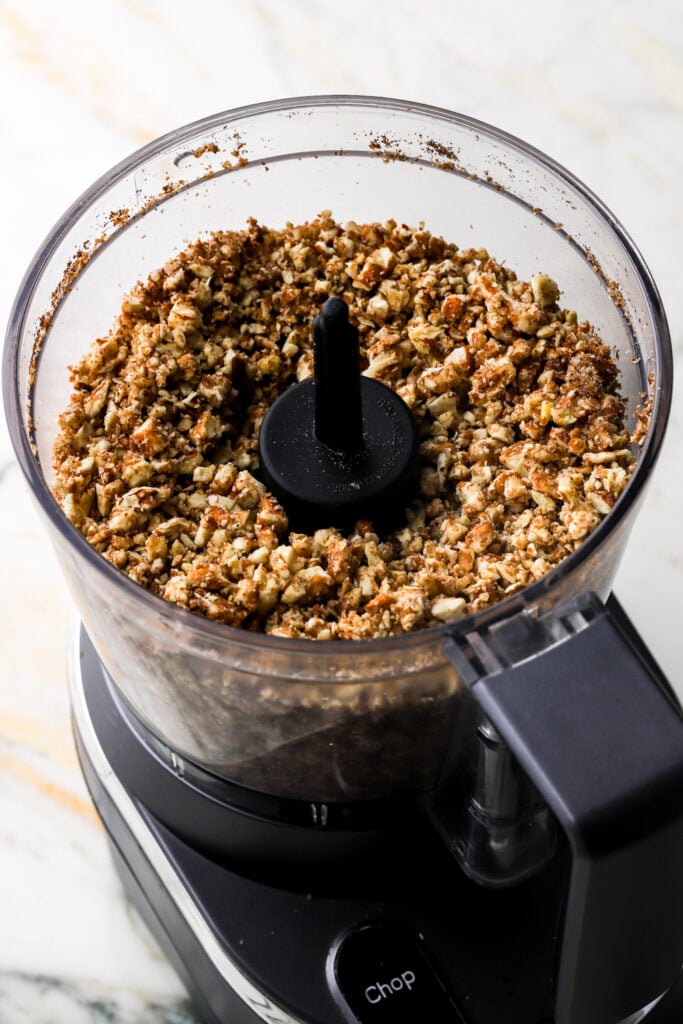 pecans roughly ground in food processor