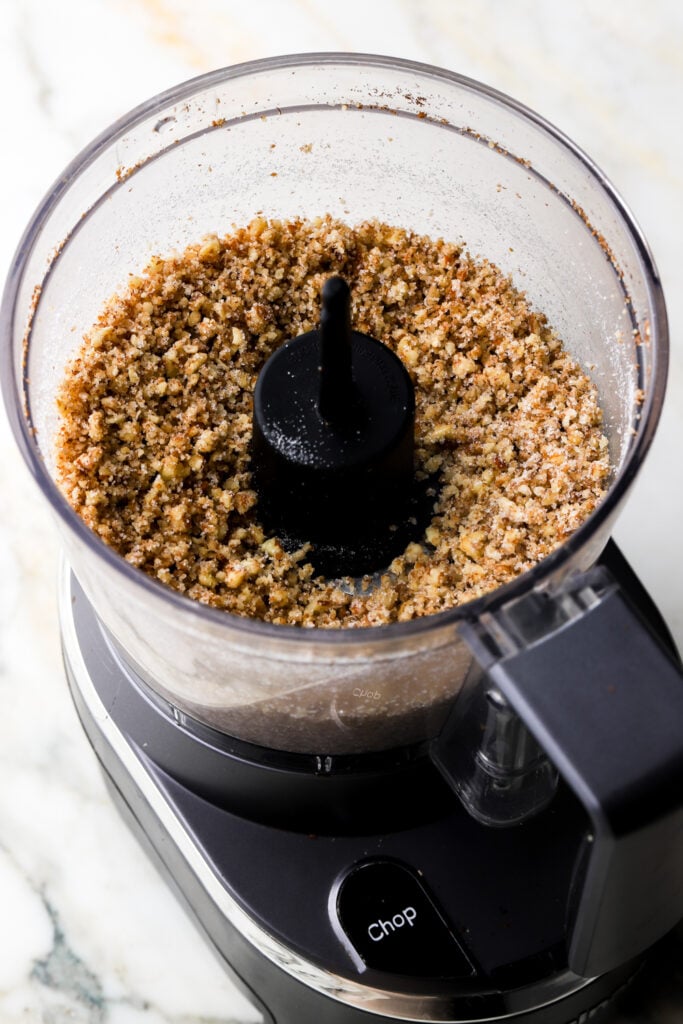 pecans finely ground with granulated sugar
