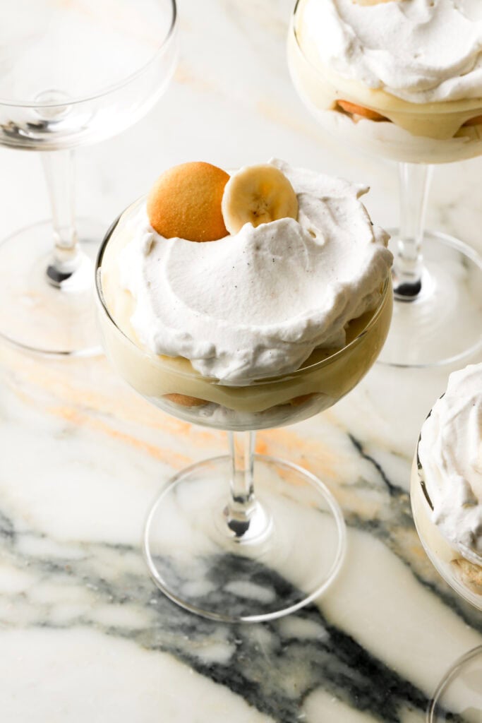 vanilla pastry cream and whipped cream on top