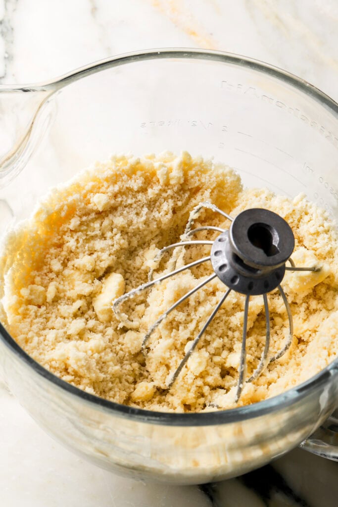 butter and oil beat into dry ingredients