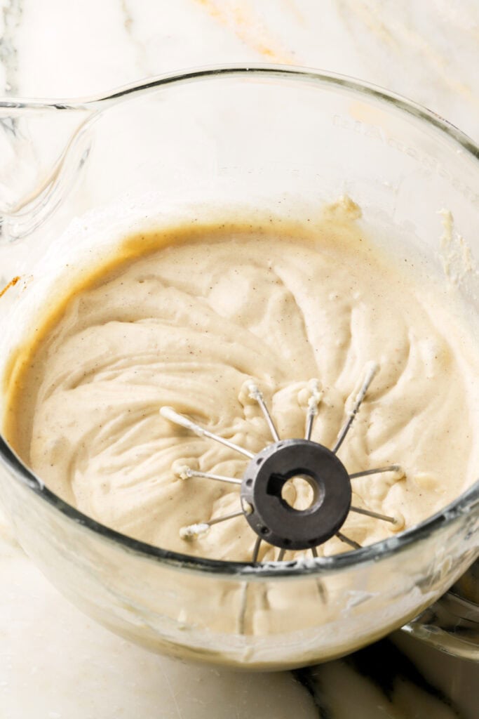 milk mixed into the cupcake batter