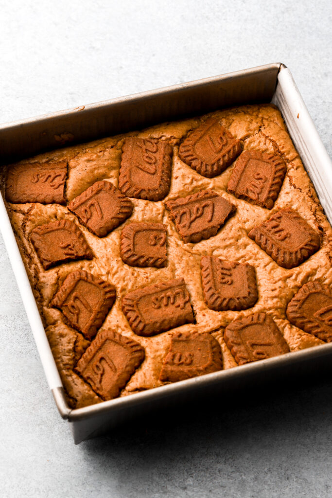 biscoff blondies finished baking