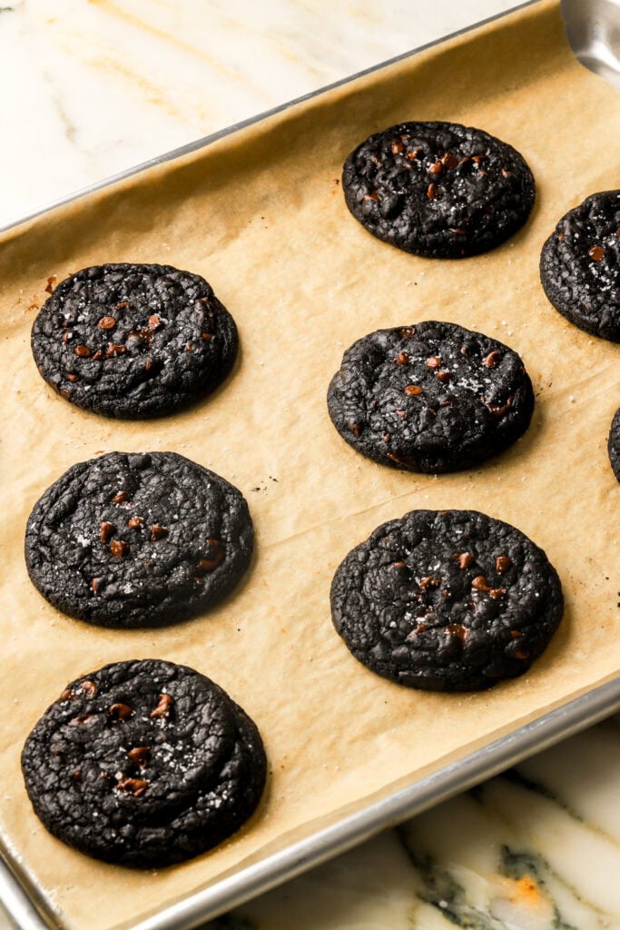 cookies finished baking and topped with sea salt 