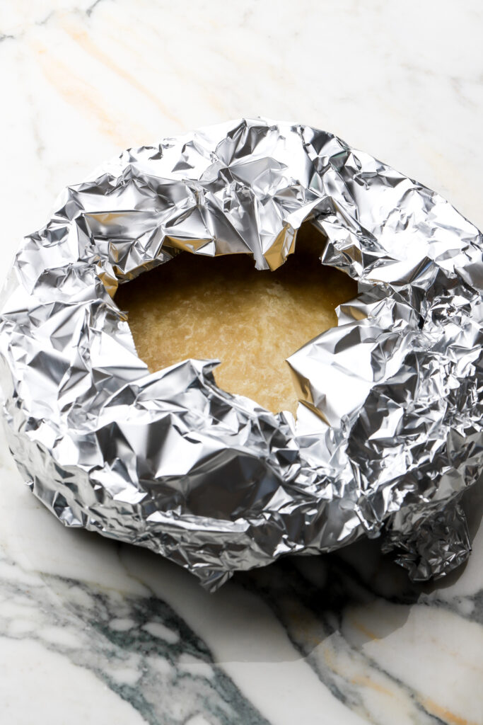 pie crust with shield around the edges