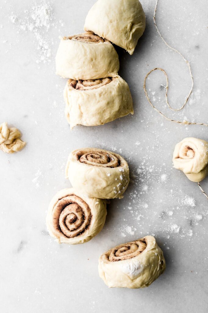 sliced brioche cinnamon rolls