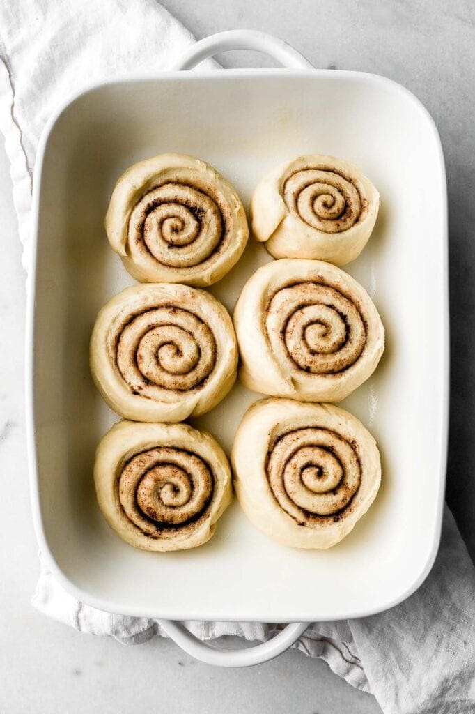rolls after proofing in pan