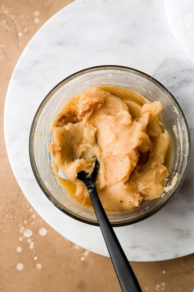 cooled and mixed brown butter