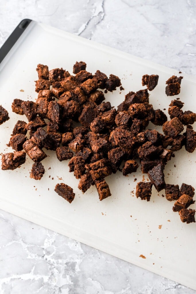 scrap brownies cut into mini pieces