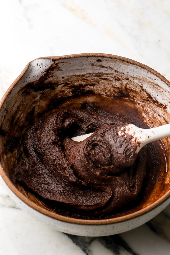 dry ingredients folded into the cookie dough