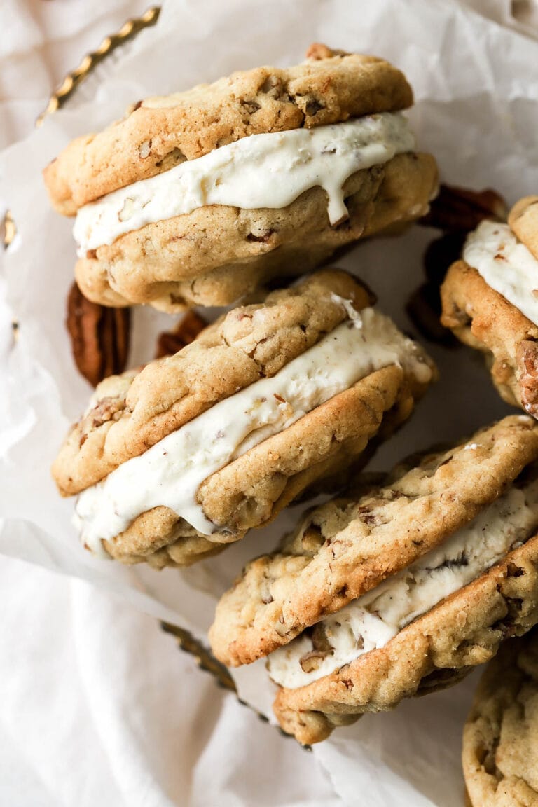 butter pecan ice cream sandwiches