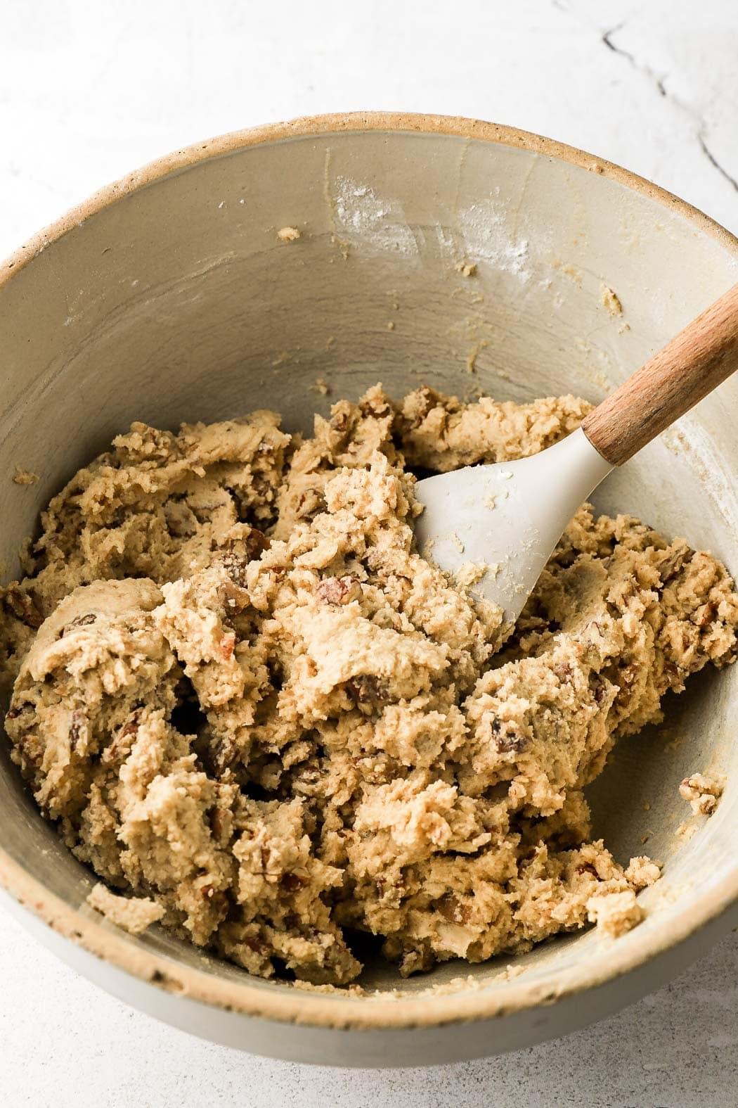 fold in the chopped candied pecans