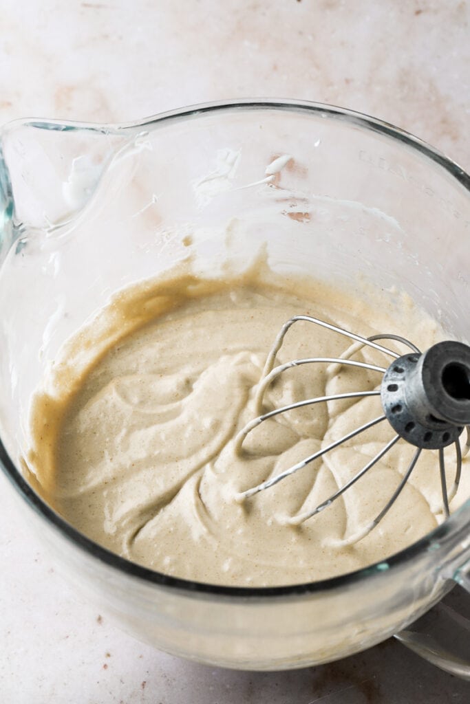 add the eggs and sour cream