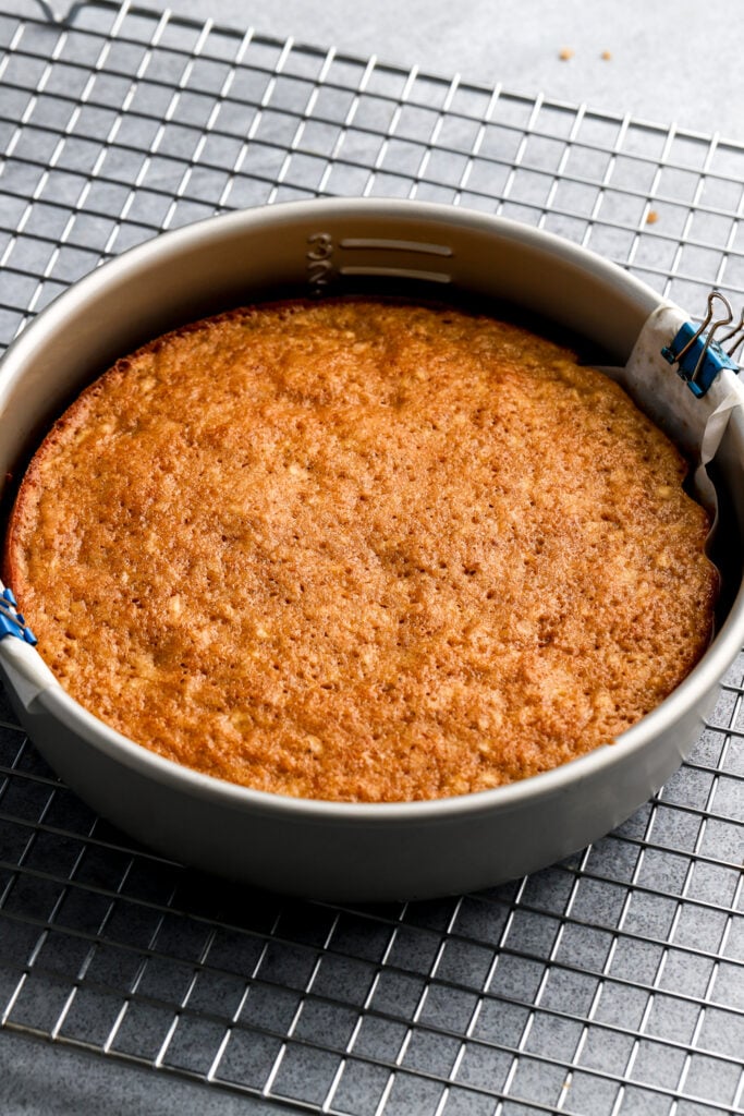 cake finished baking in pan