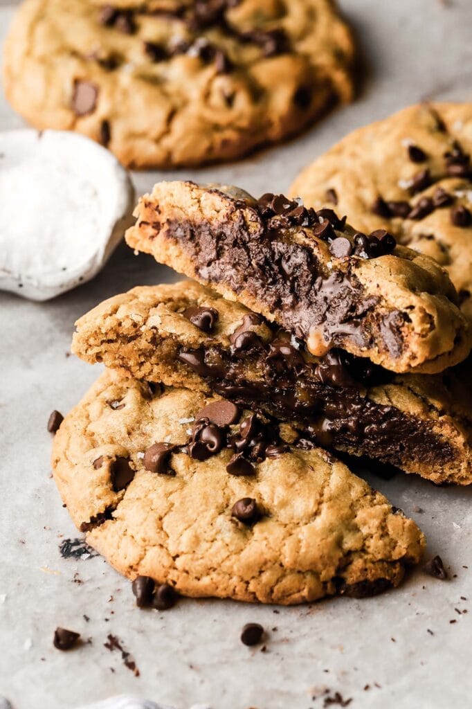 cookie cut in half to show inside
