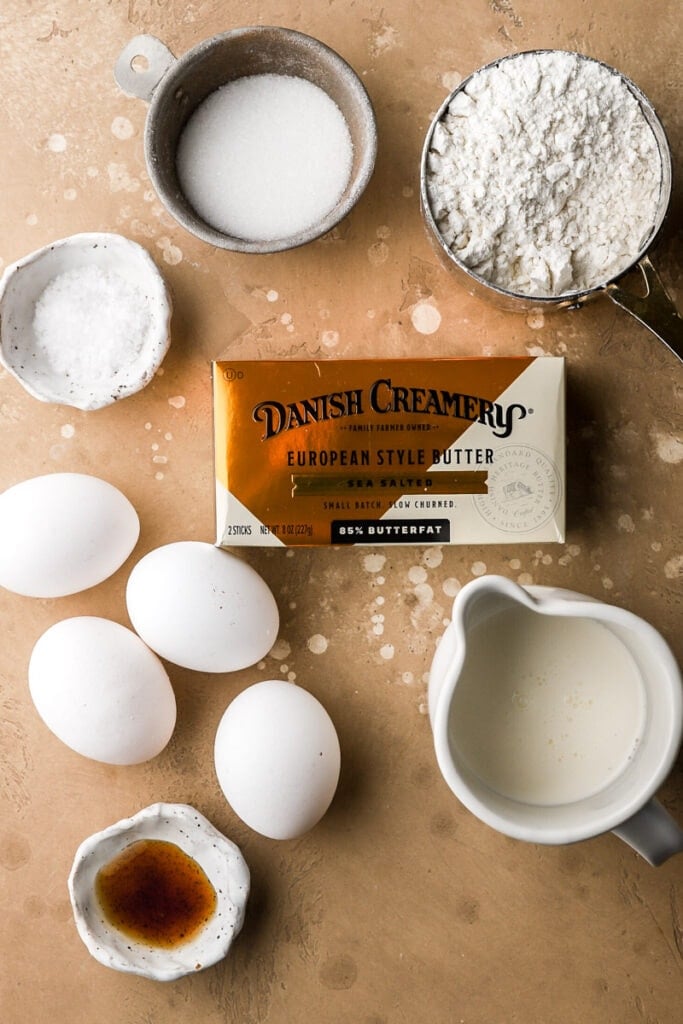 ingredients for making the caramel tart