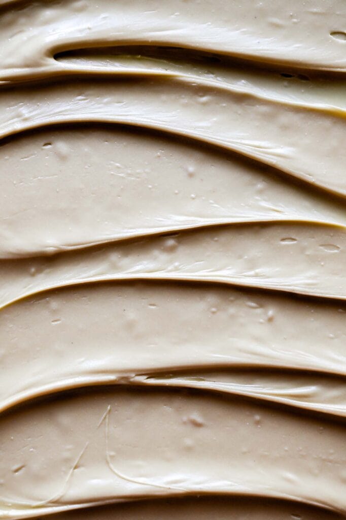 caramelized white chocolate after spreading