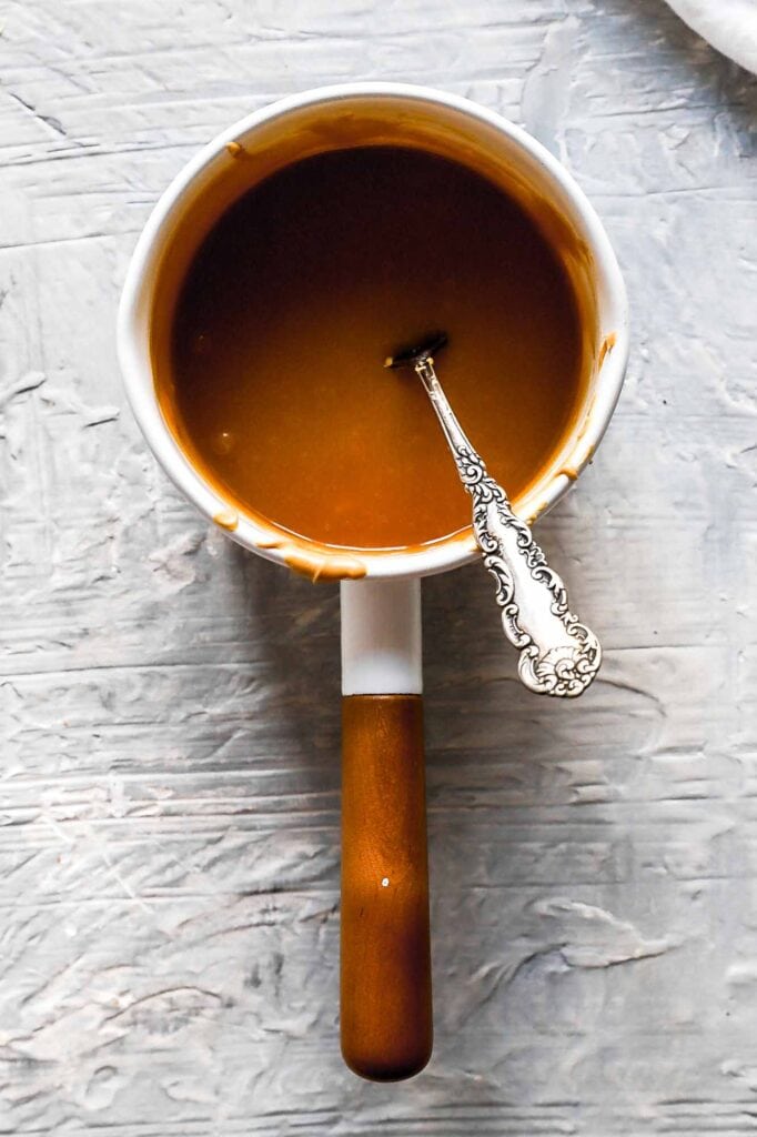 caramelized white chocolate mixed into cream