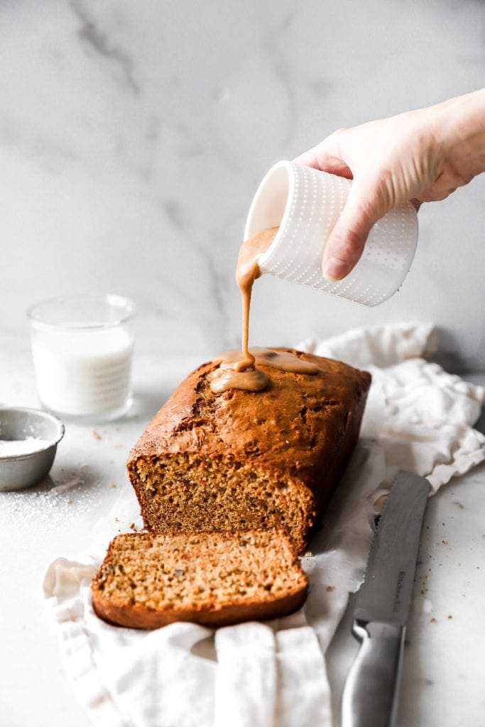 pouring brown sugar icing