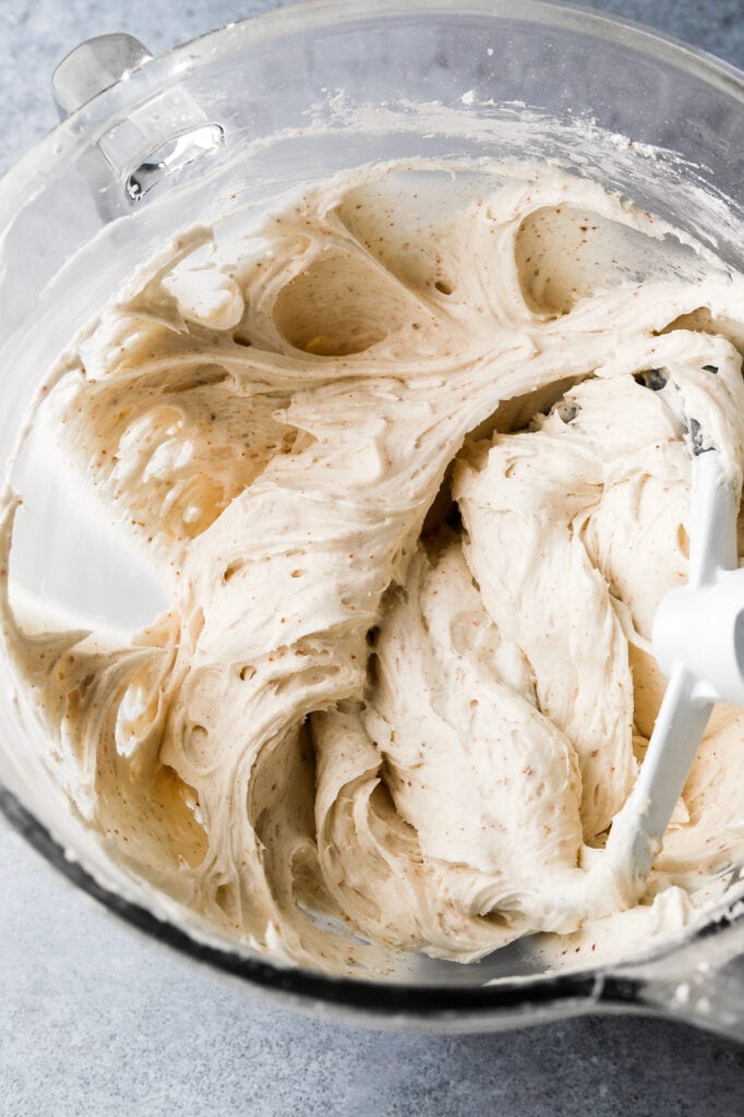 add powdered sugar and mix until smooth