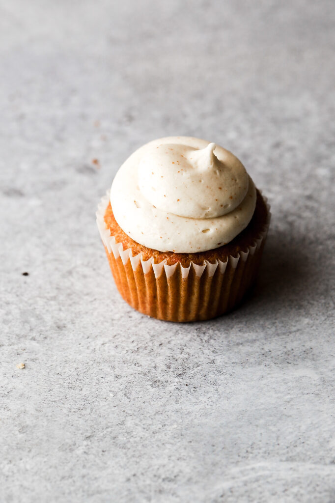 one single cupcake with frosting
