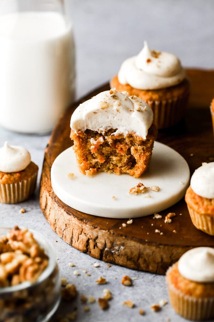 carrot cake cupcakes with cream cheese frosting