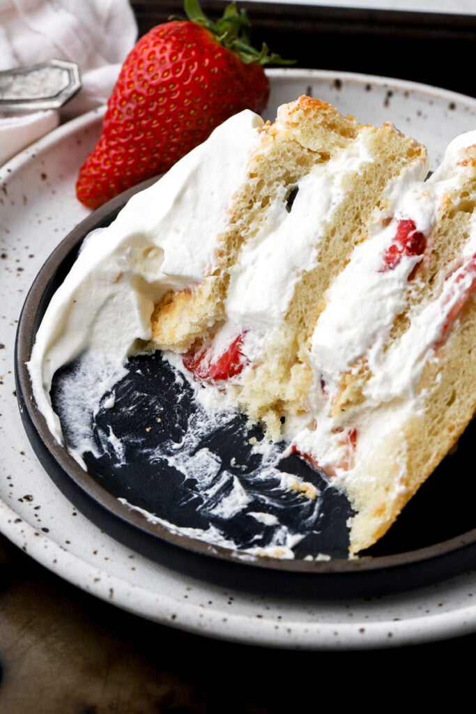 slice of chantilly cake on a plate