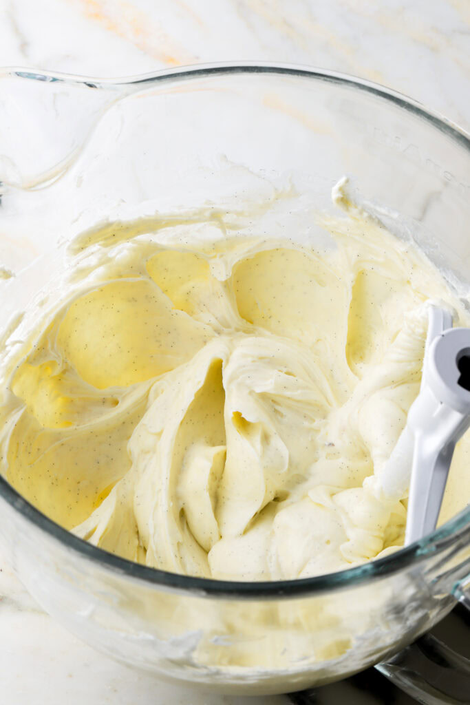 cream cheese beat with granulated sugar