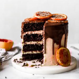 dark chocolate blood orange cake