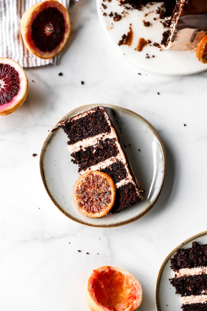 dark chocolate blood orange cake