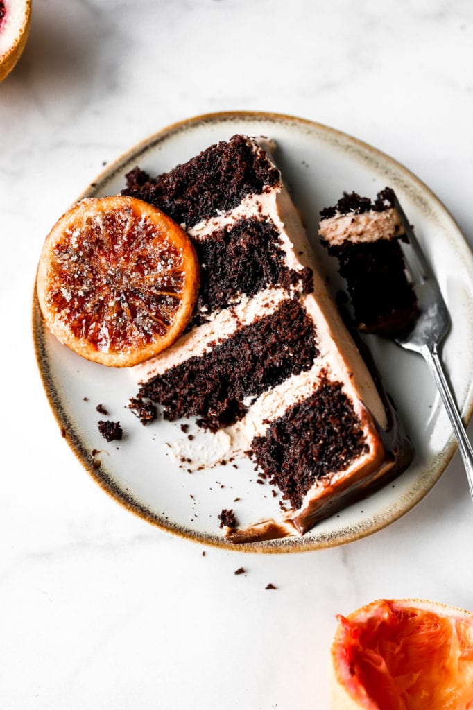 dark chocolate blood orange cake
