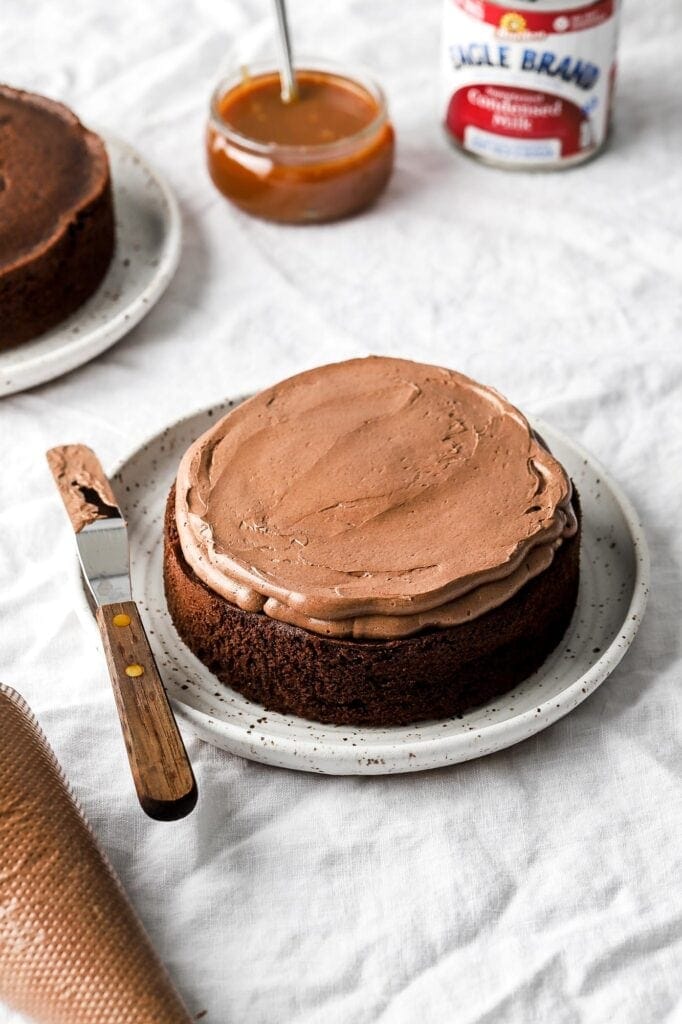 smooth out frosting and refrigerate the cake