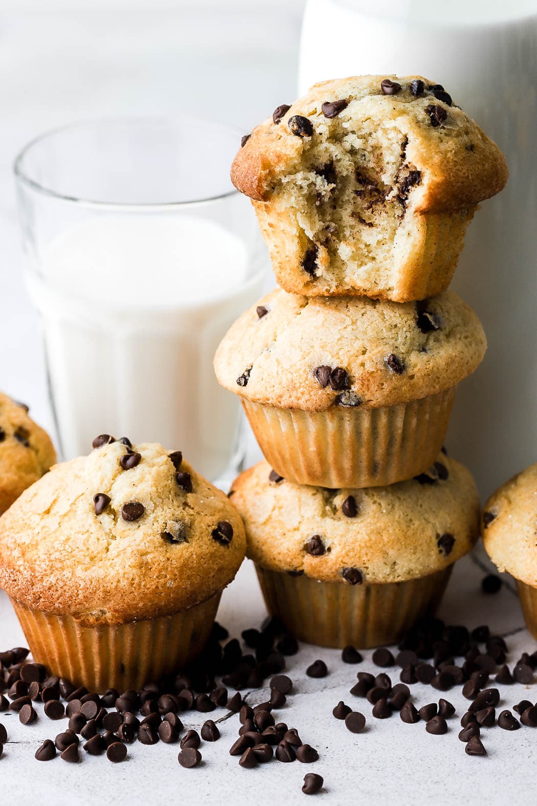 bakery style chocolate chip muffins