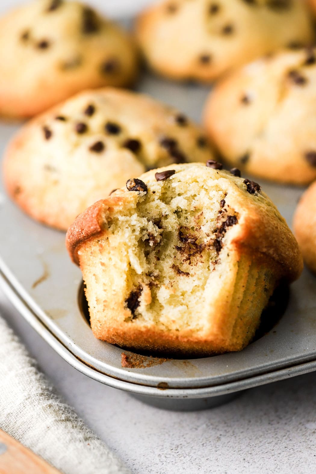 bakery style chocolate chip muffins