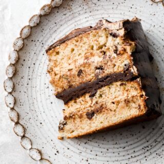 chocolate chip peanut butter banana cake-