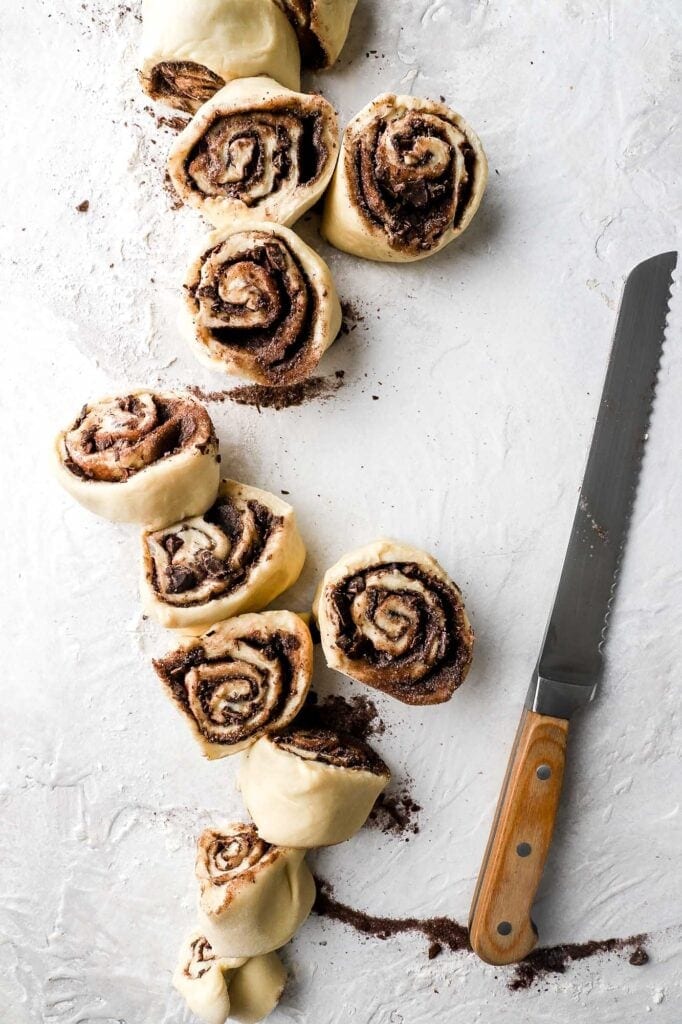 roll the dough and slice into 12