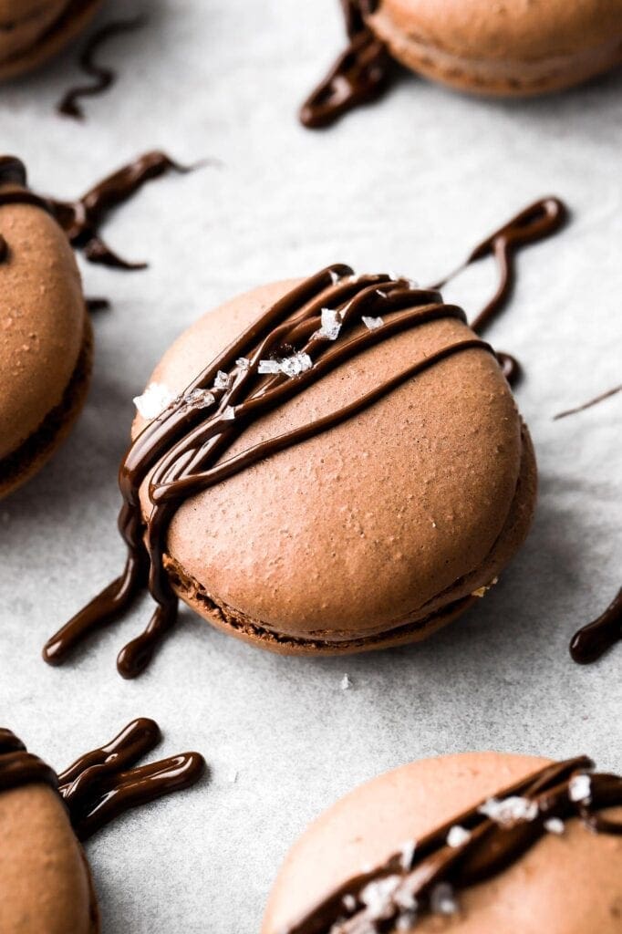 chocolate macarons with chocolate buttercream