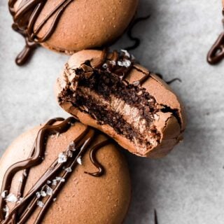 chocolate macarons with chocolate buttercream