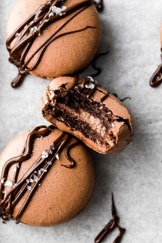 chocolate macarons with chocolate buttercream