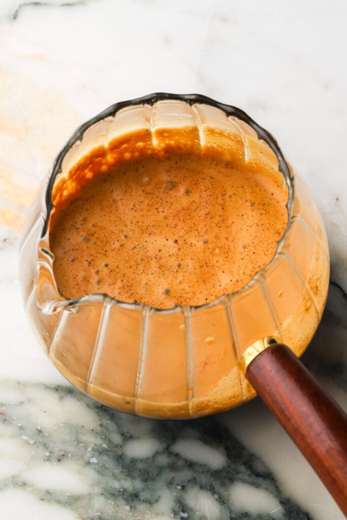 espresso mixed with honey and cinnamon