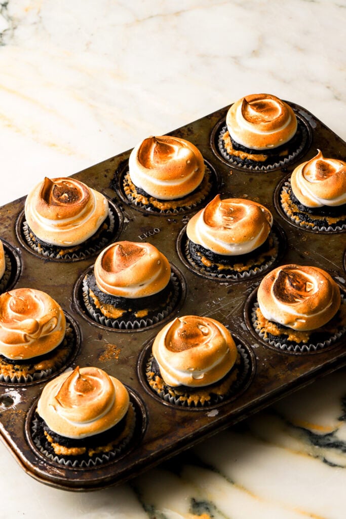 meringue toasted with culinary torch