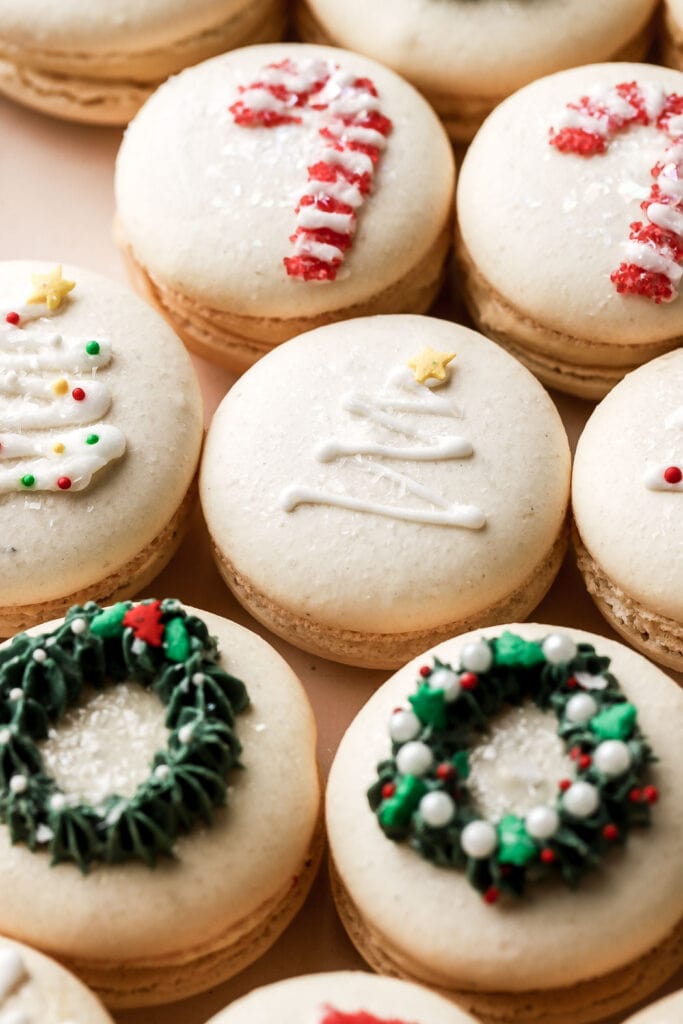 white christmas tree macarons