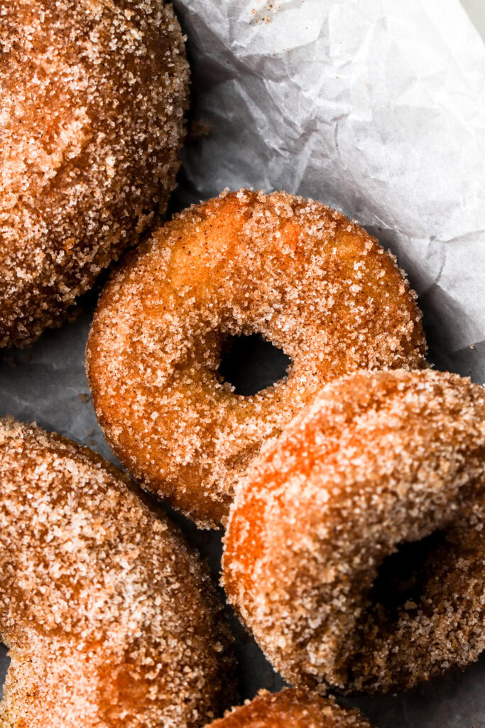 cinnamon donuts in a tray