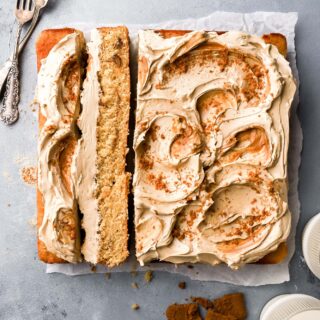 cookie butter cake with swirls