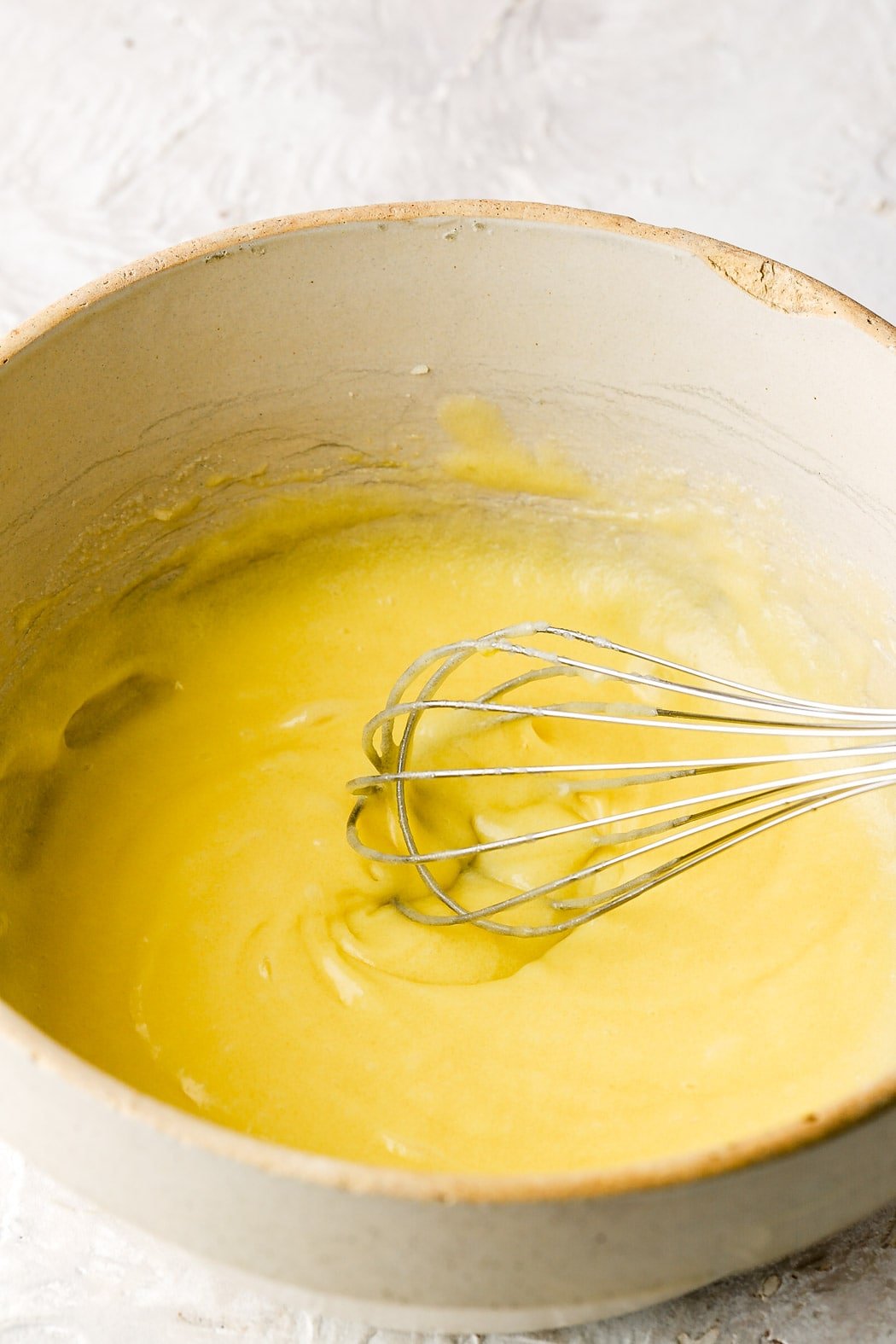 whisk in the eggs and vanilla